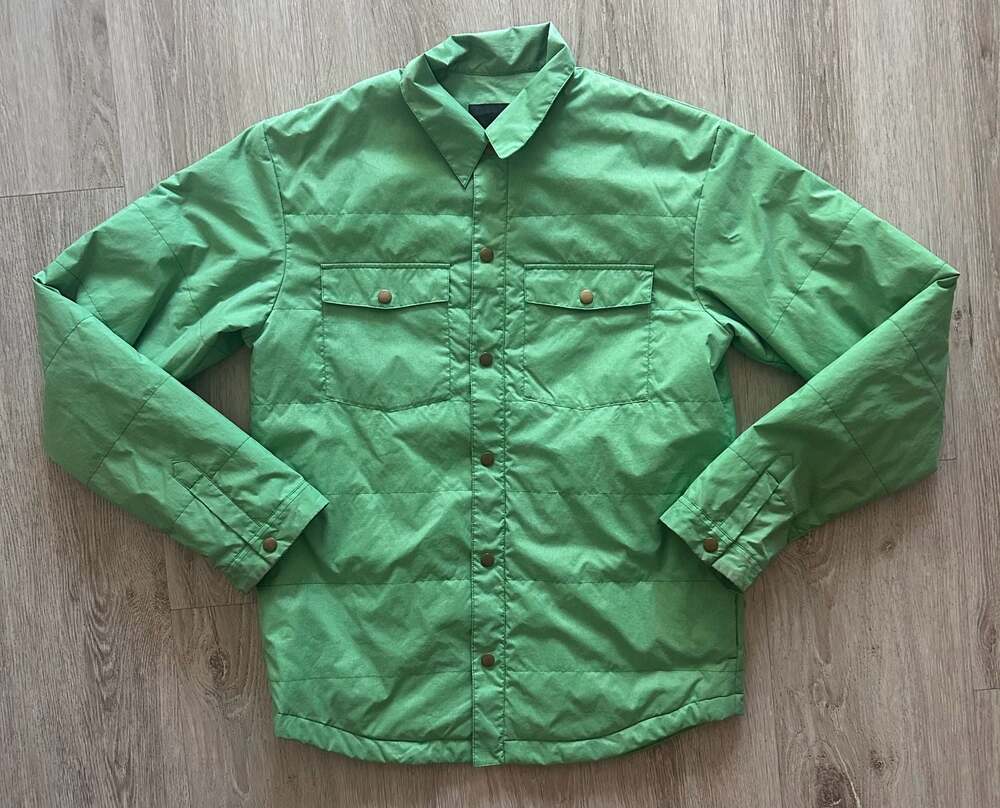 Bonfire Green Quilted Snap-Front Shirt Jacket